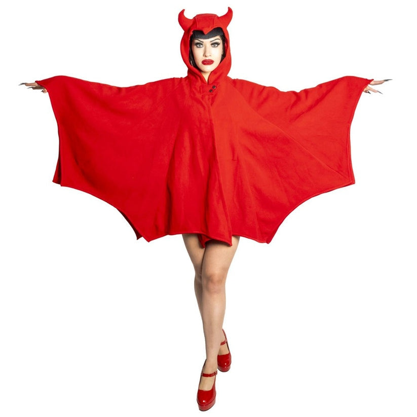 Kreepsville 666 Red Devil Horn Hood Cape Bat Wing