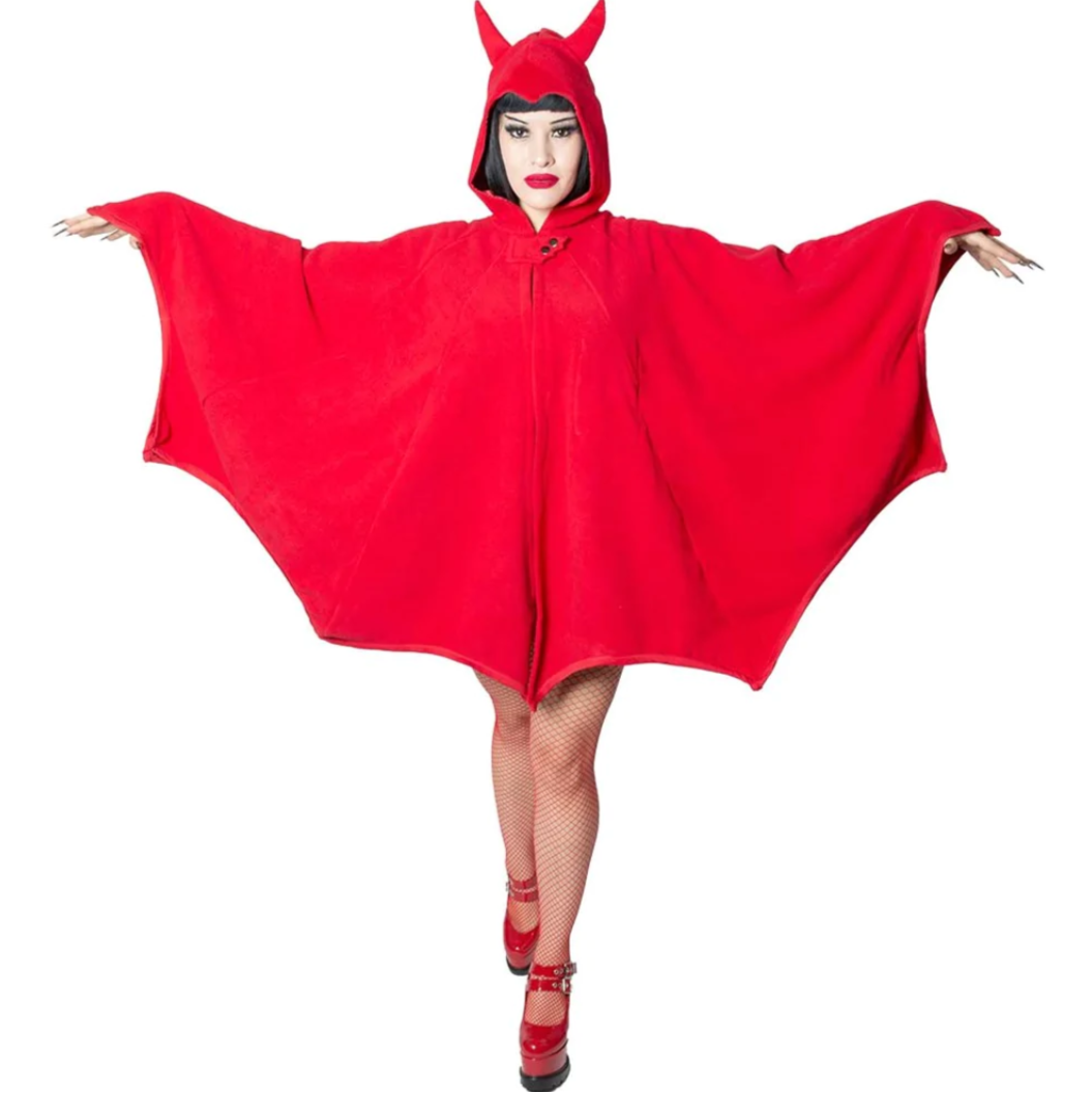Kreepsville 666 Red Devil Horn Hood Cape Bat Wing