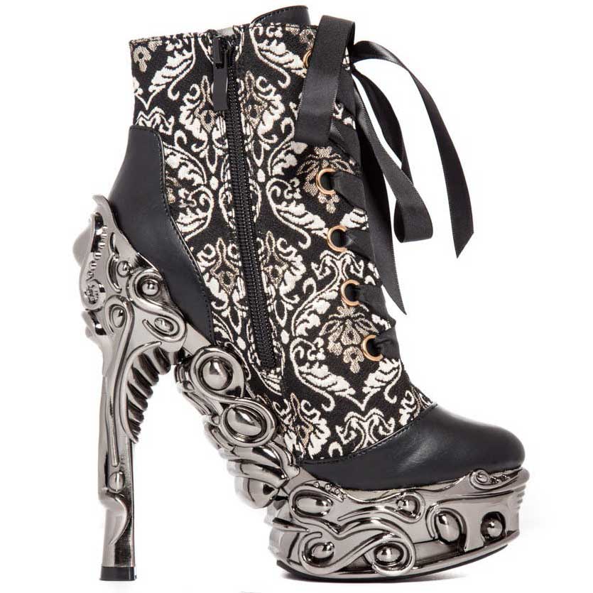 Hades RENA Lace Up Ankle Boots Damask 6" Heel