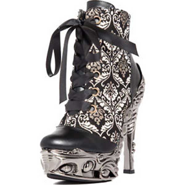 Hades RENA Lace Up Ankle Boots Damask 6" Heel