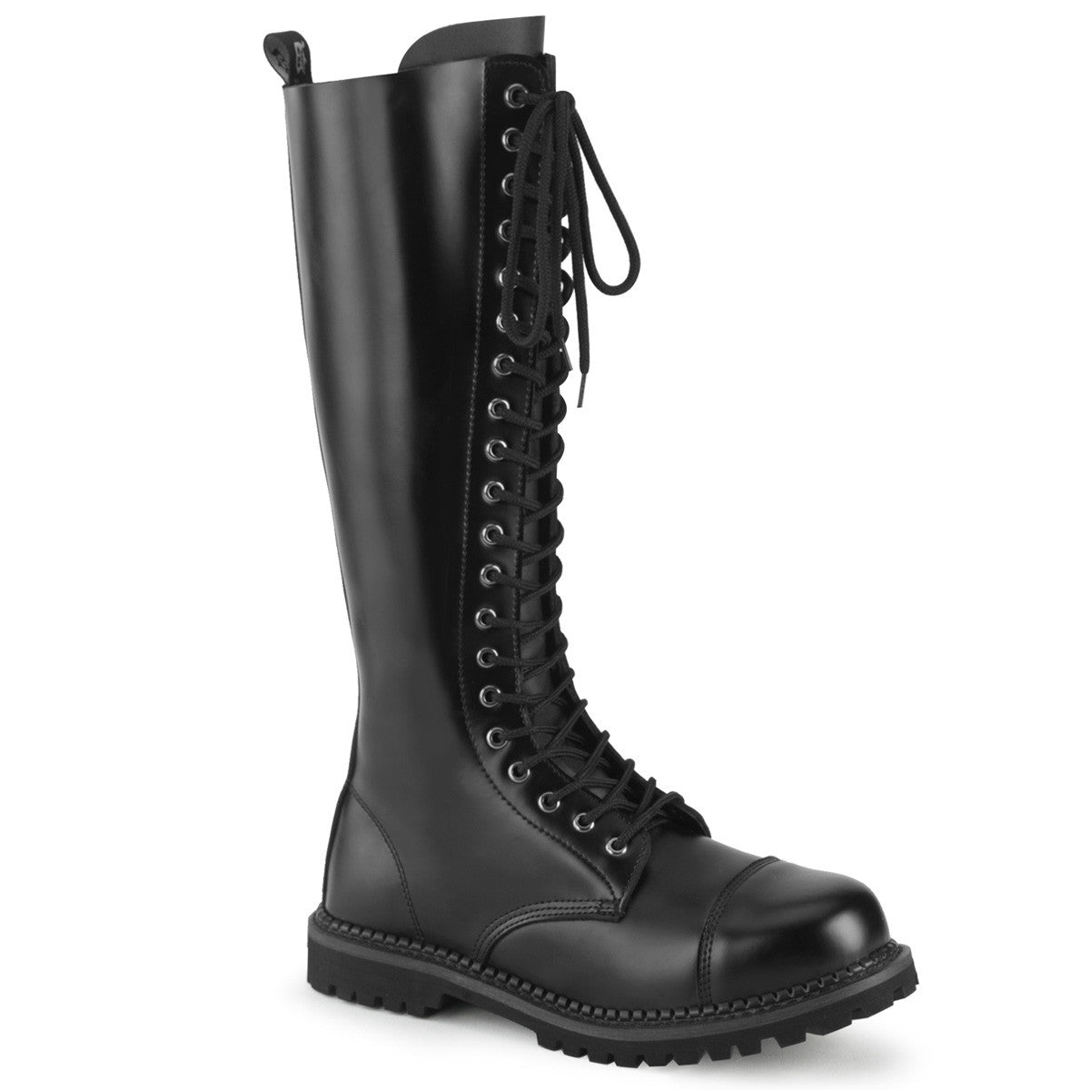 Demonia Riot 20 Black Leather