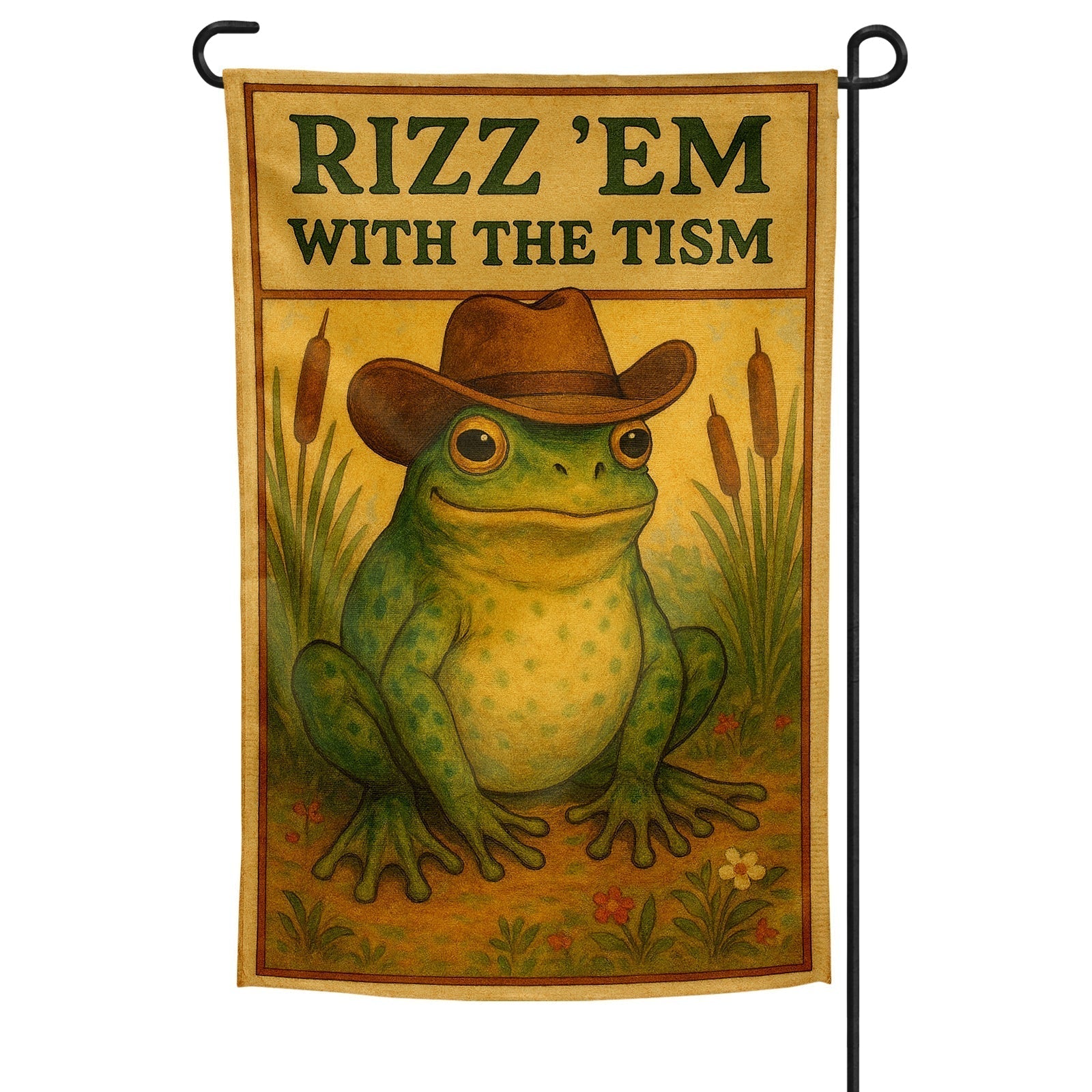 Original Underground Rizz 'Em With the Tism Garden Flag