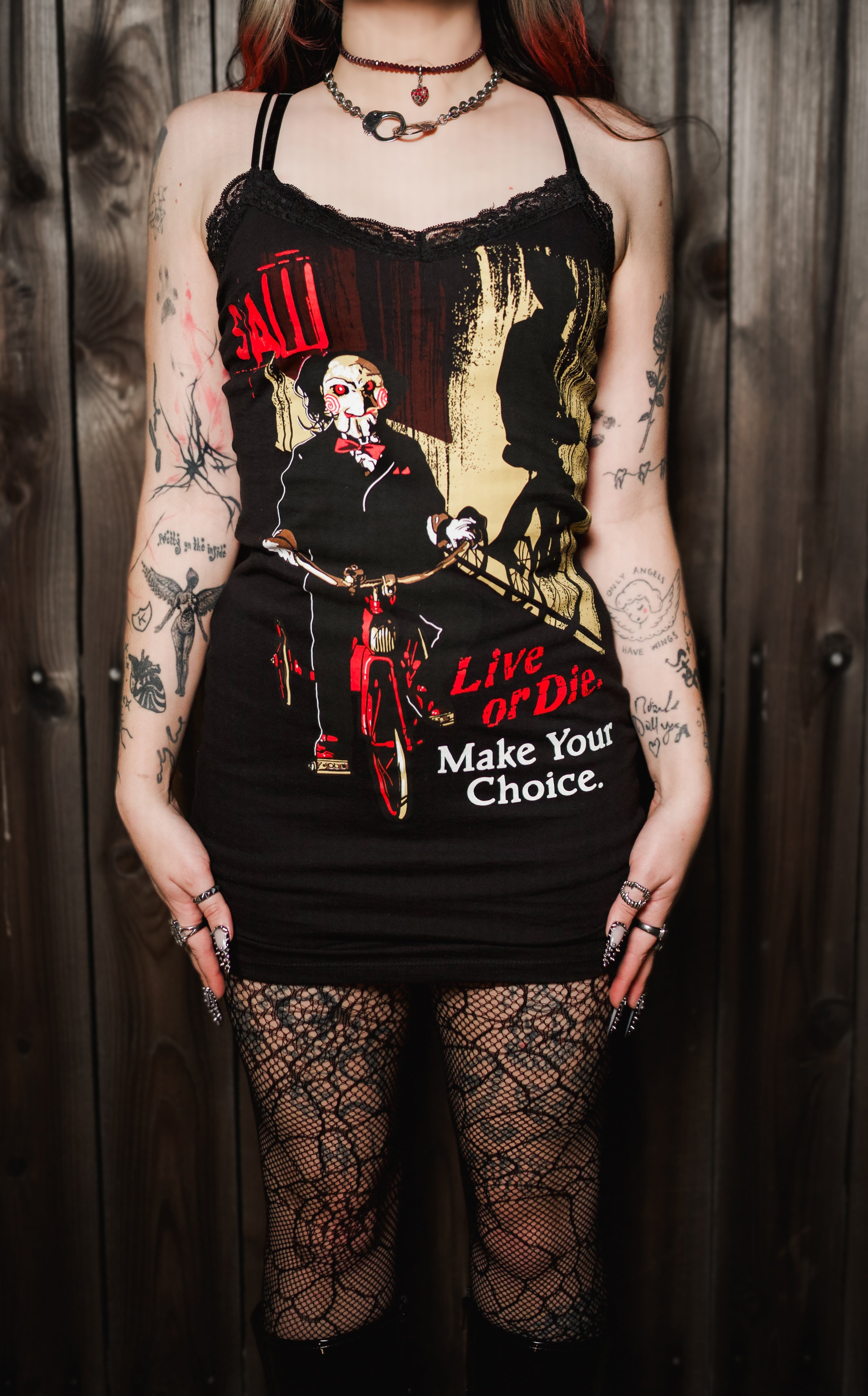 Vera's Eyecandy Saw Lace Strap Horror Dress