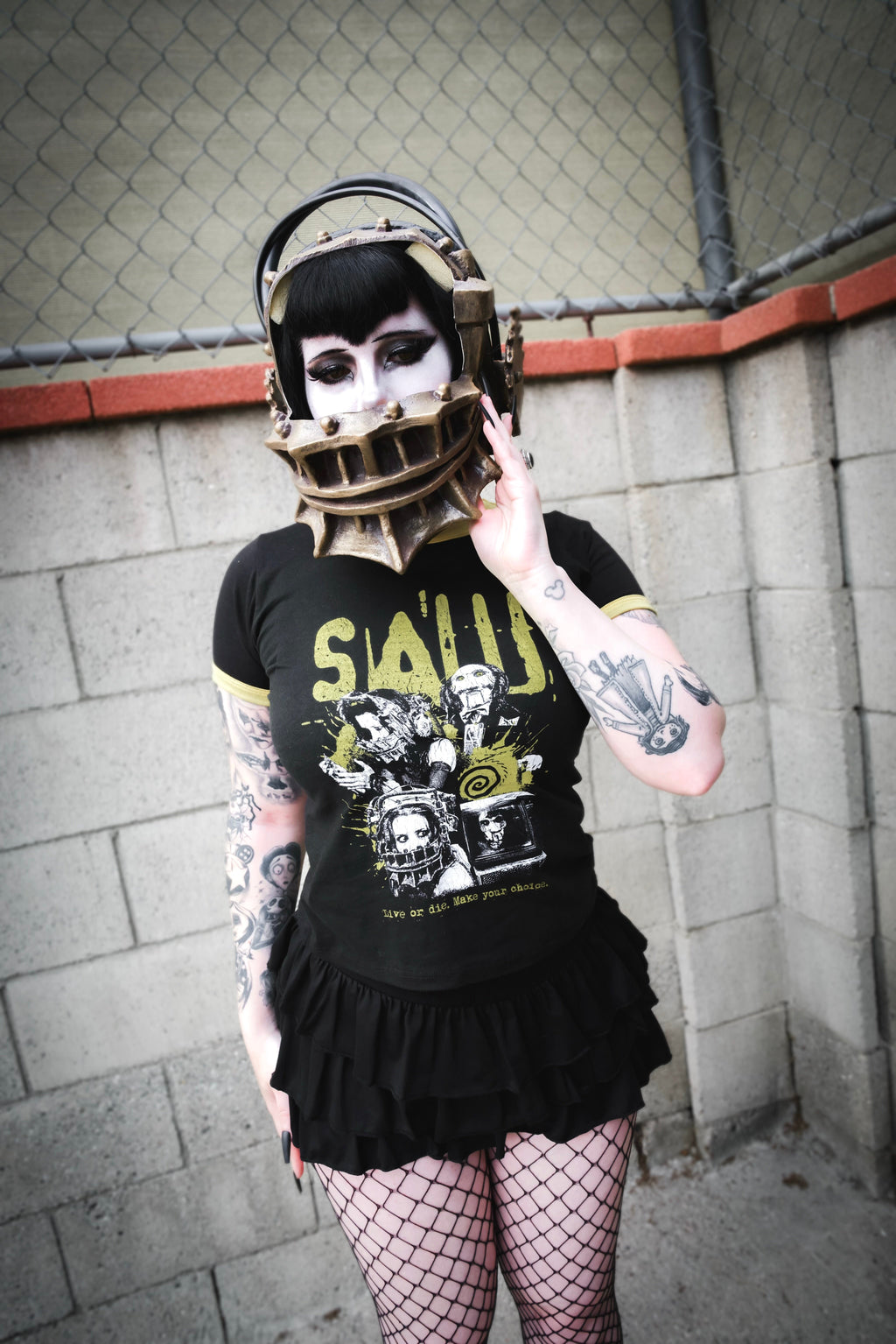 Vera's Eyecandy Saw Horror Movie Ringer Tee