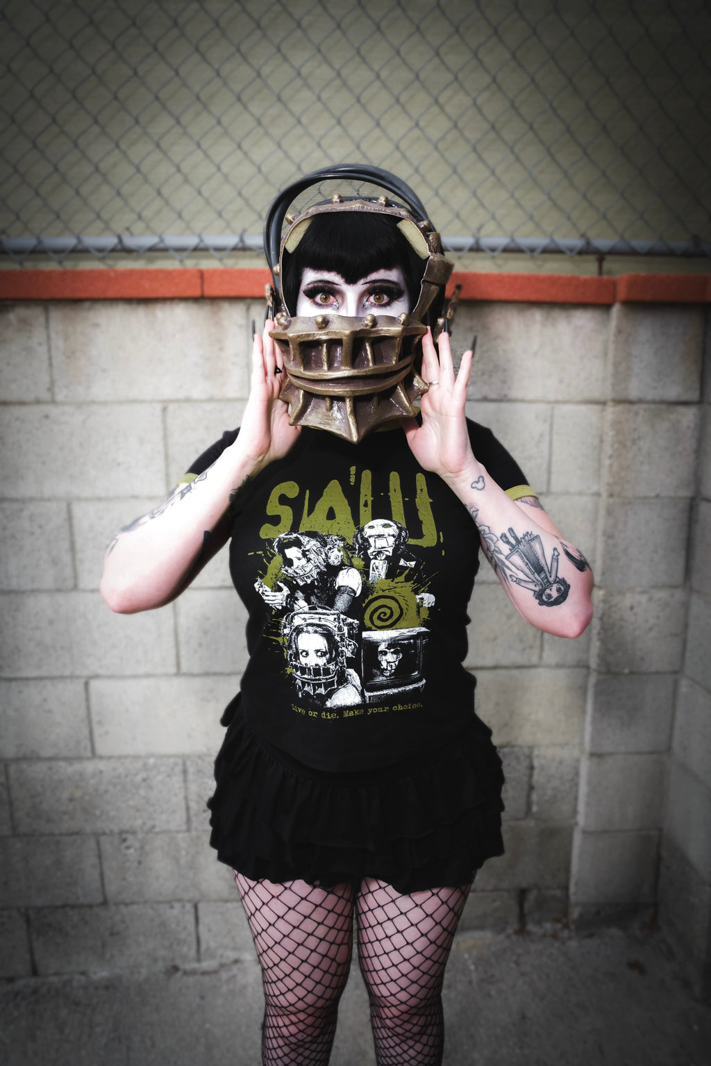 Vera's Eyecandy Saw Horror Movie Ringer Tee