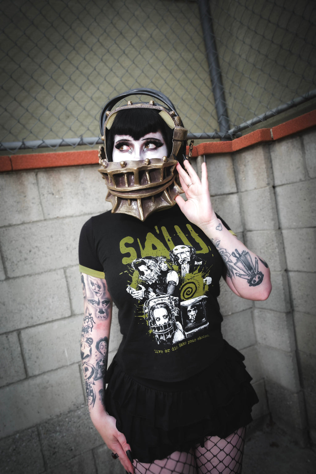 Vera's Eyecandy Saw Horror Movie Ringer Tee