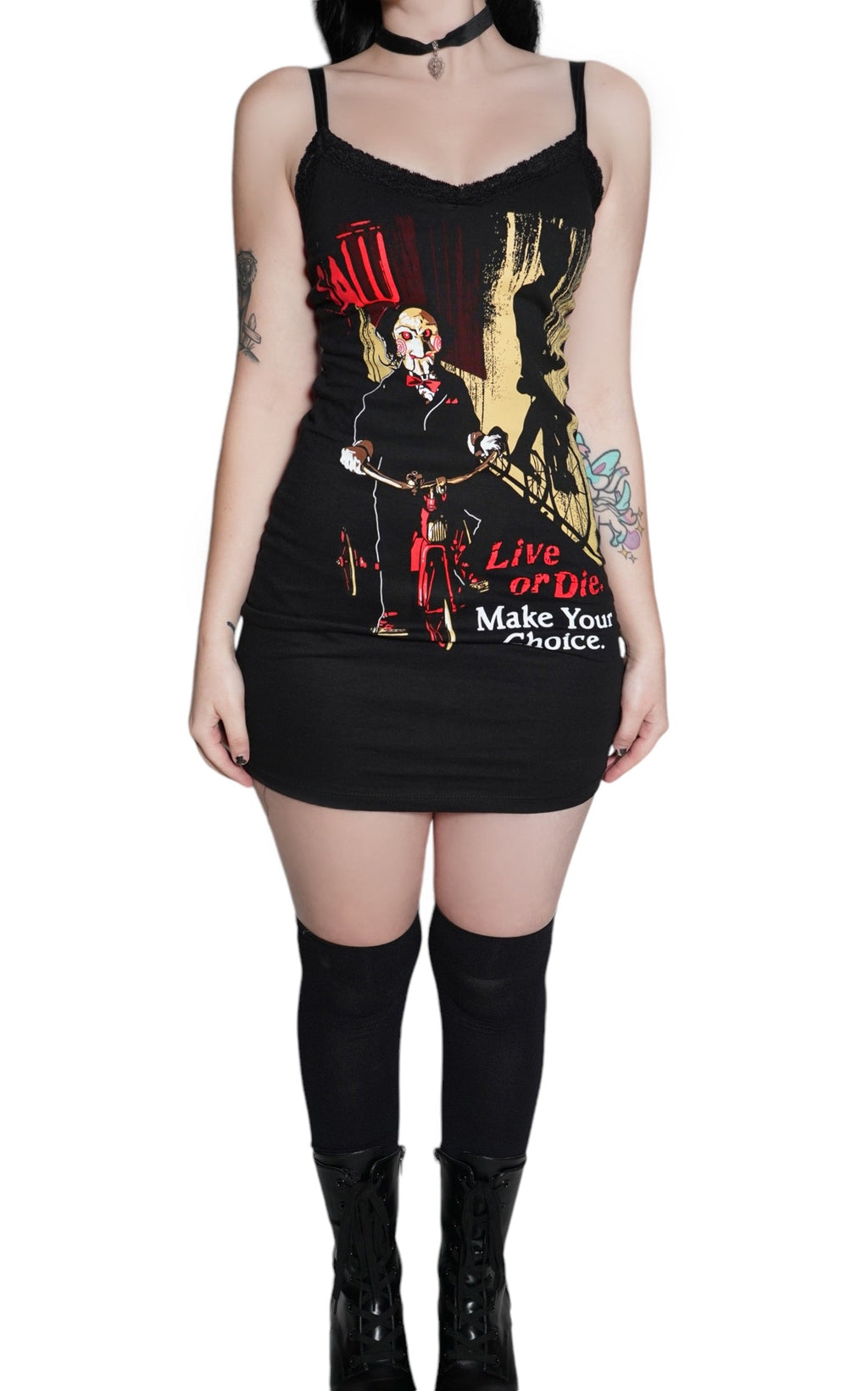 Vera's Eyecandy Saw Lace Strap Horror Dress