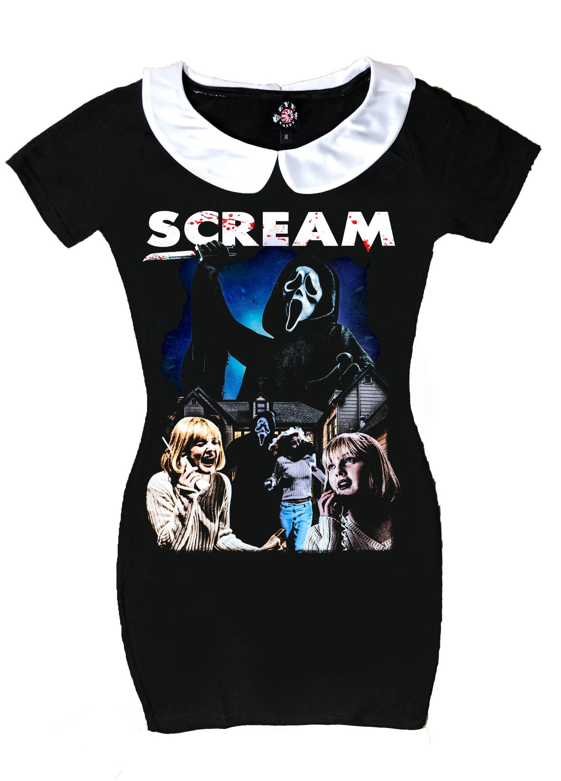 Vera's Eyecandy Scream Movie Peter Pan Collar Dress
