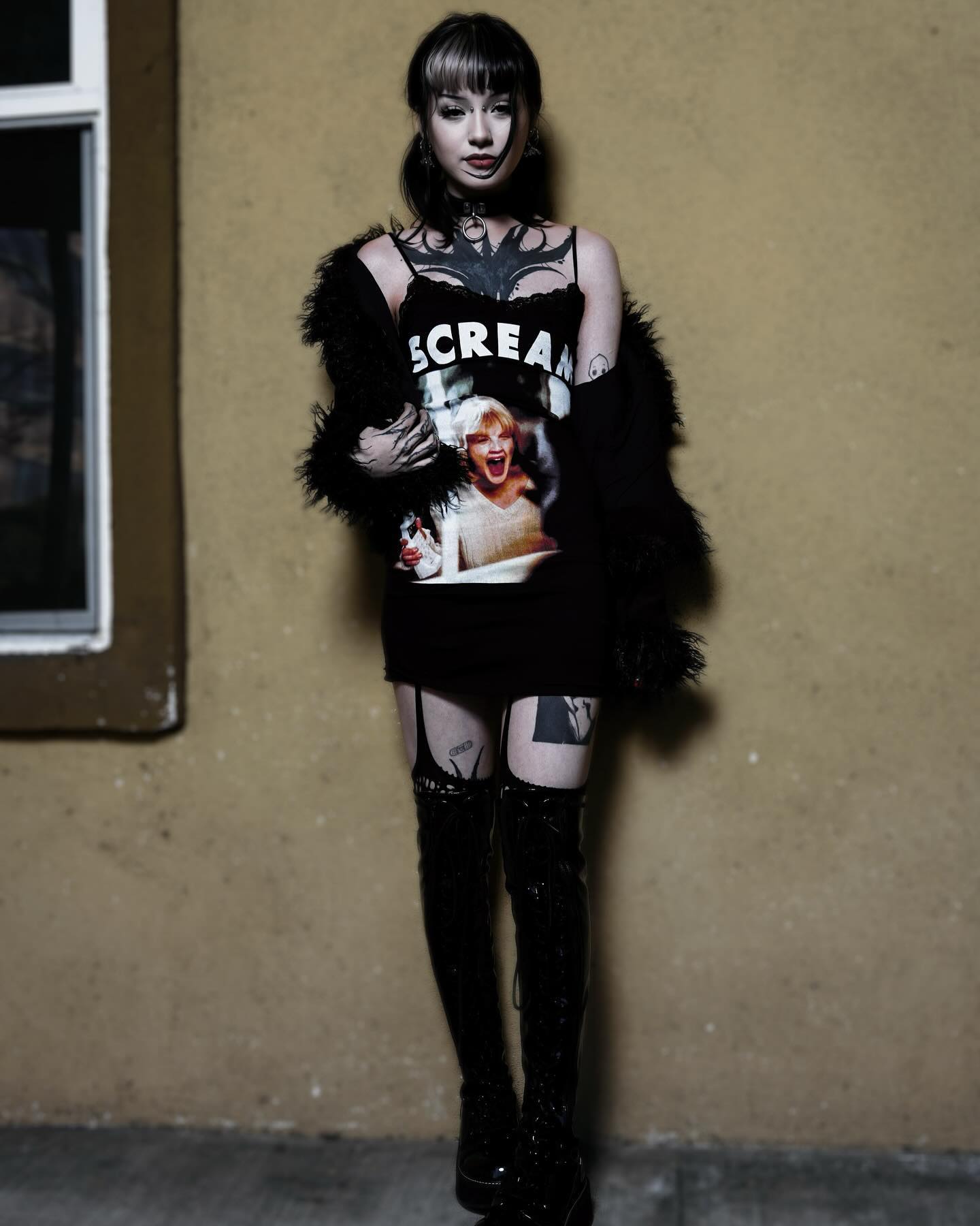 Vera's Eyecandy Scream Casey Lace Strap Dress
