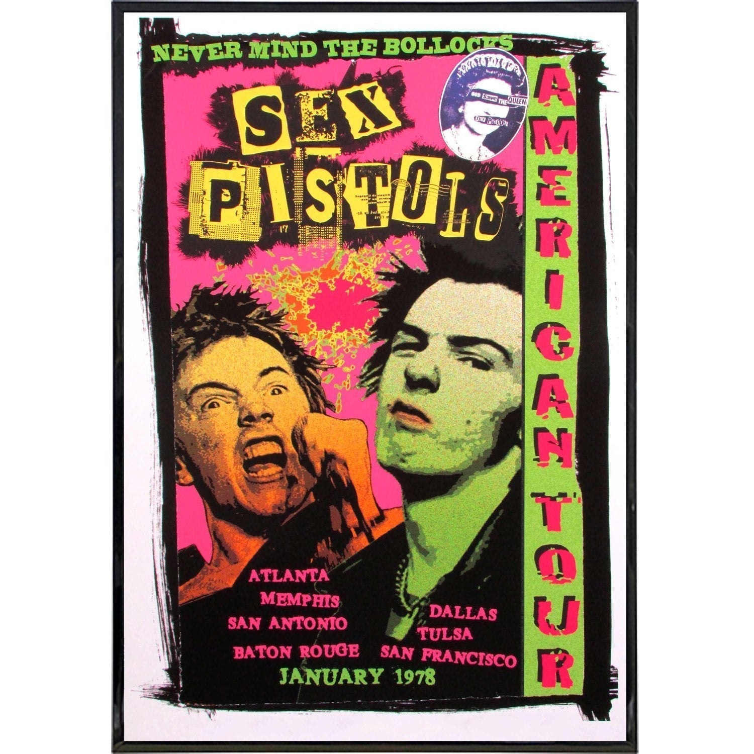 Sex Pistols American Tour Vintage Punk Concert Poster Print