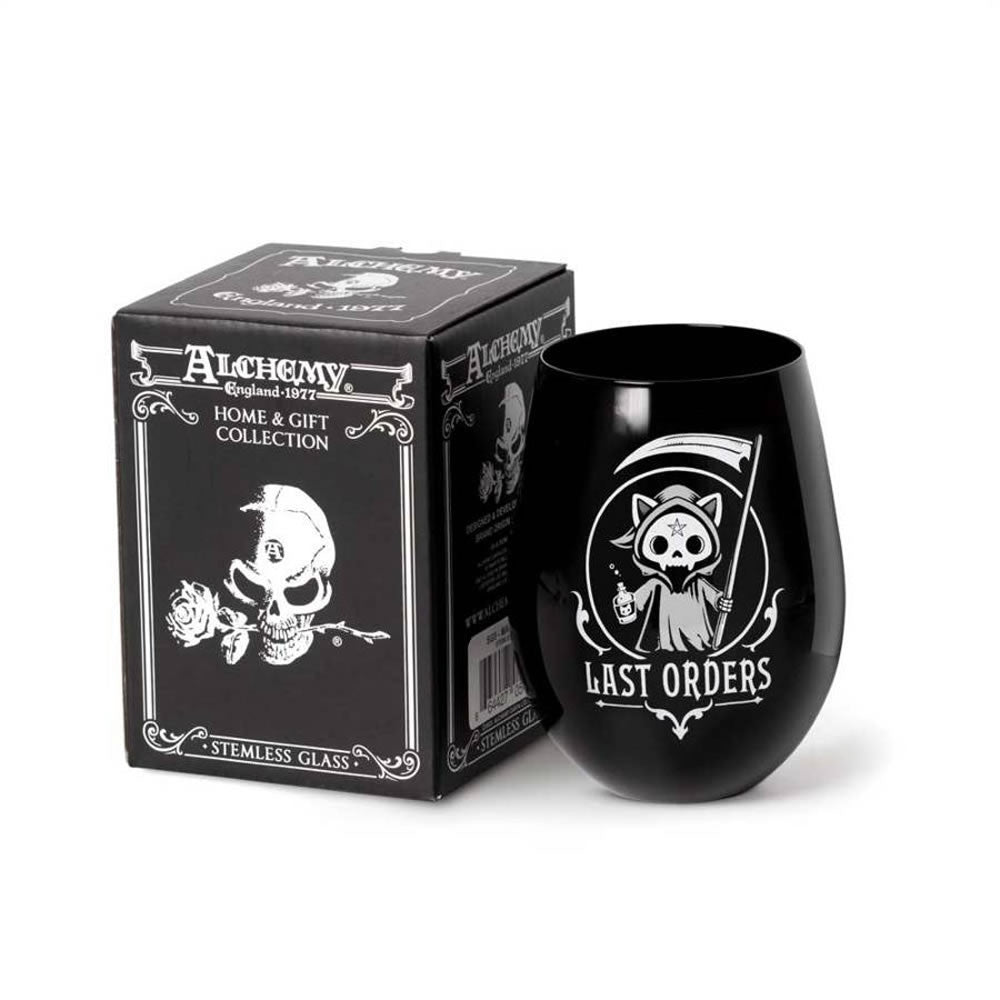 Alchemy Gothic Last Orders Black Stemless Wine Glass SG2