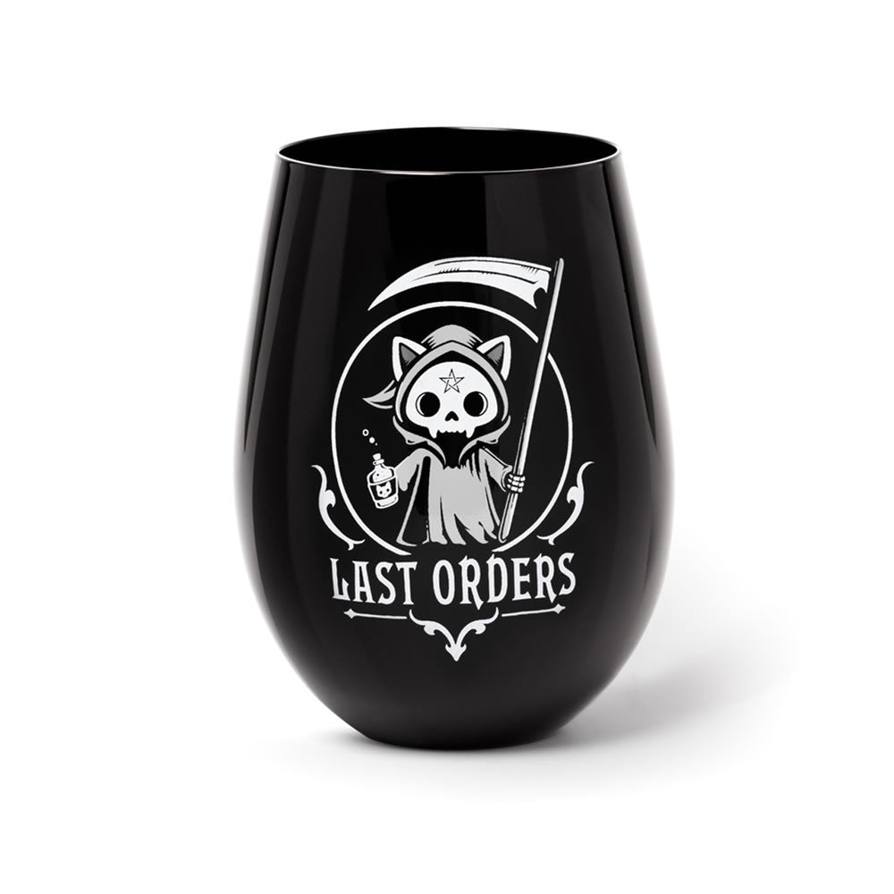 Alchemy Gothic Last Orders Black Stemless Wine Glass SG2