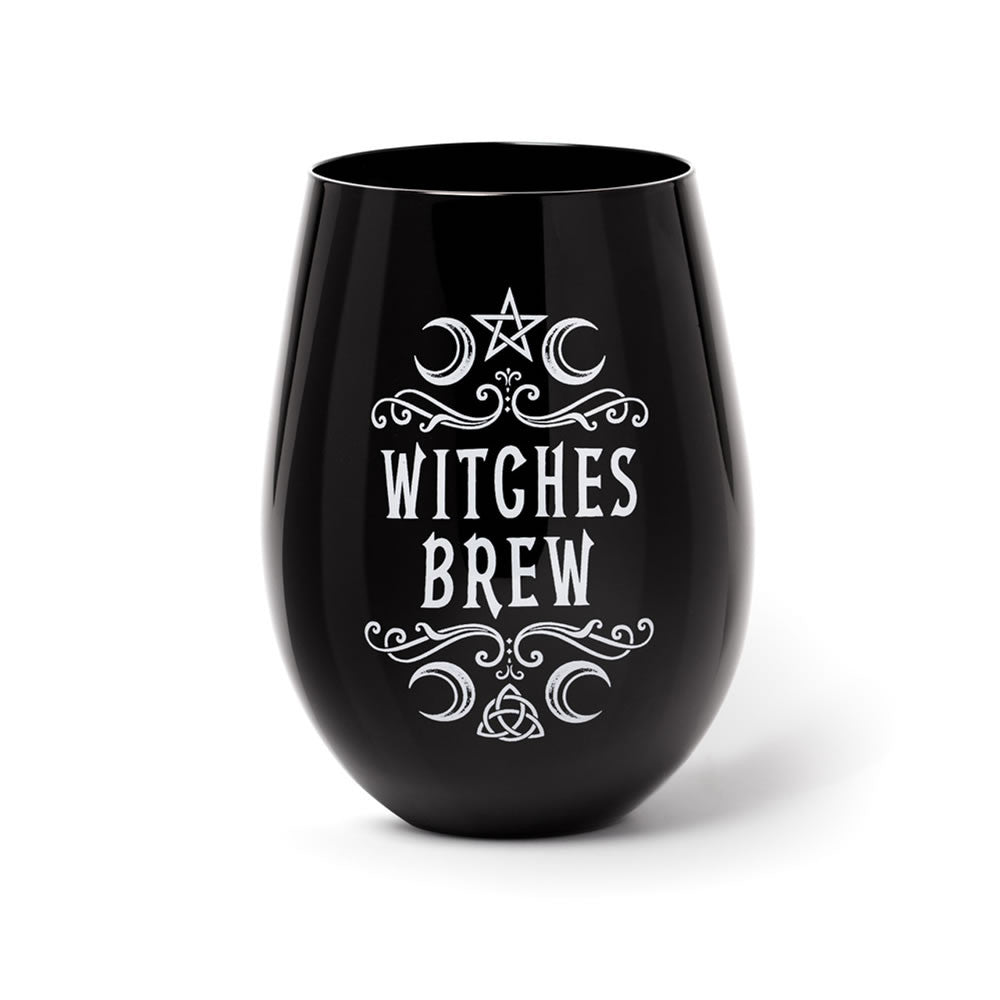 Alchemy Gothic Witches Brew Black Stemless Wine Glass SG3
