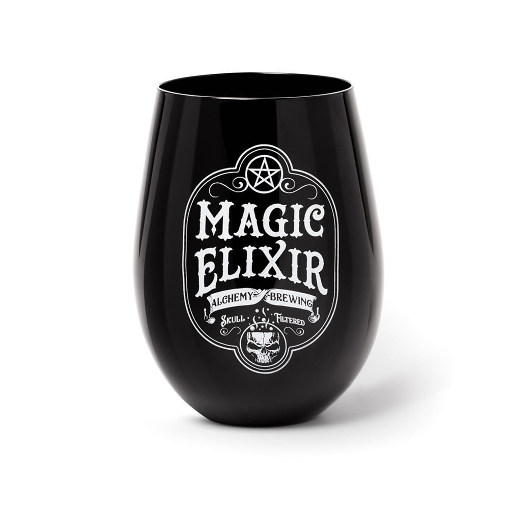 Alchemy Gothic Magic Elixir Black Stemless Wine Glass SG5
