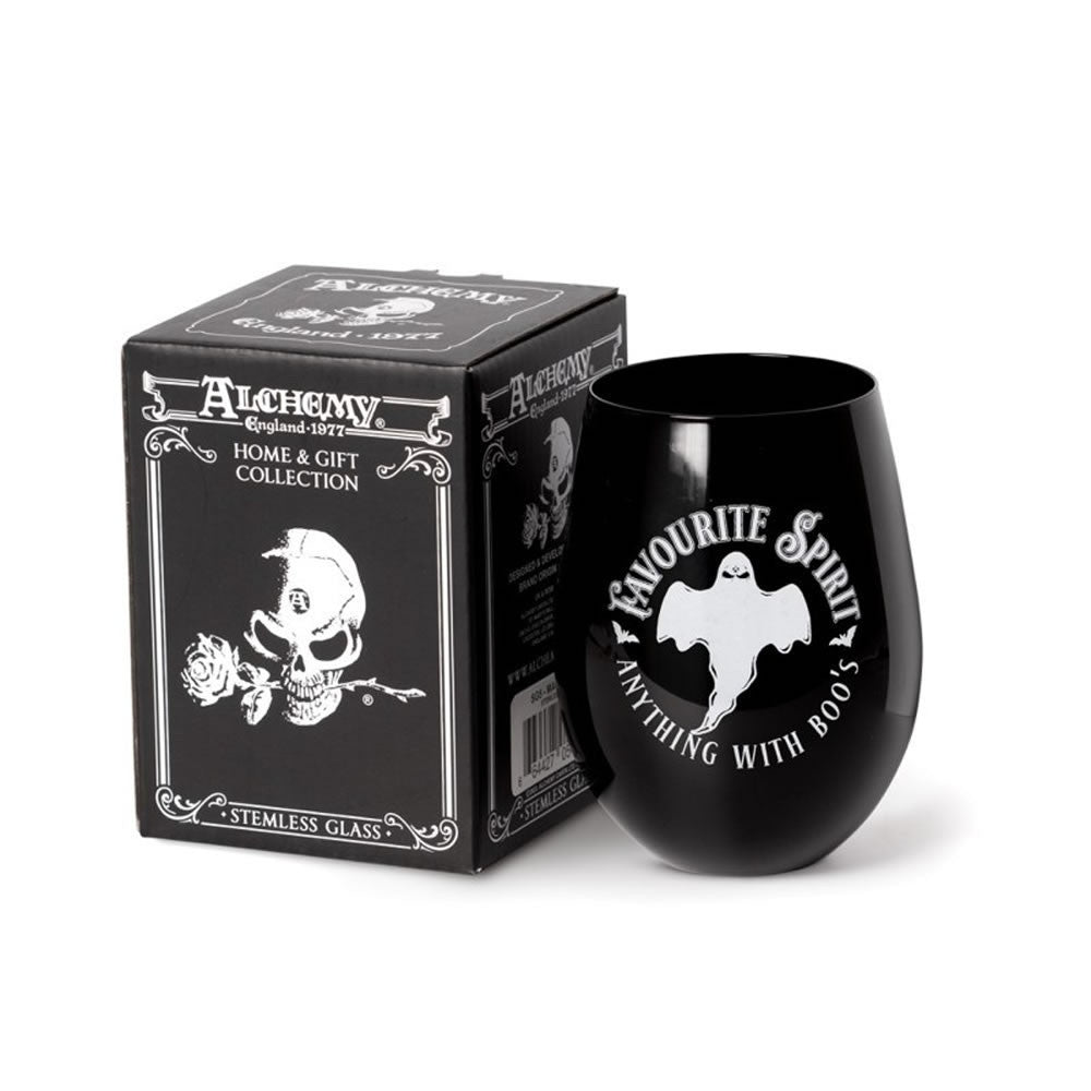 Alchemy Gothic Favorite Spirit Black Stemless Wine Glass SG7