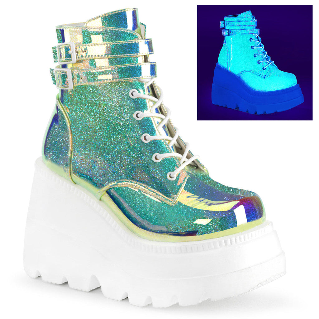Demonia Shaker 52 UV Green Shifting Glitter Vegan Leather