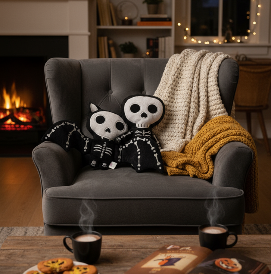 MaterialJill Spooky Skeleton Bat 9" Plush Doll