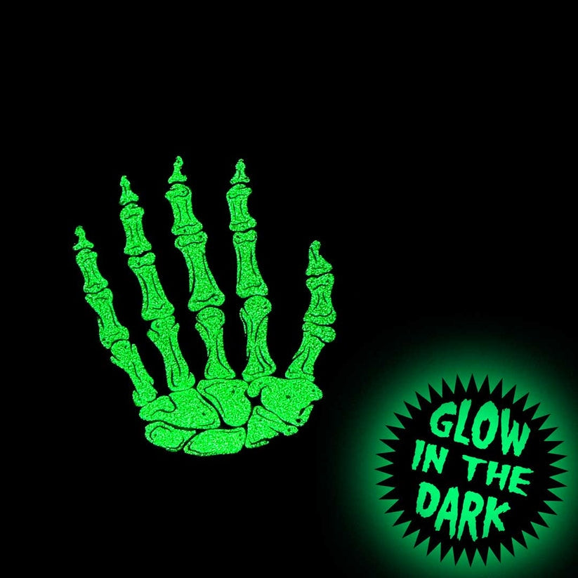Kreepsville 666 Skeleton Black Glow in Dark Gloves 2 Sizes