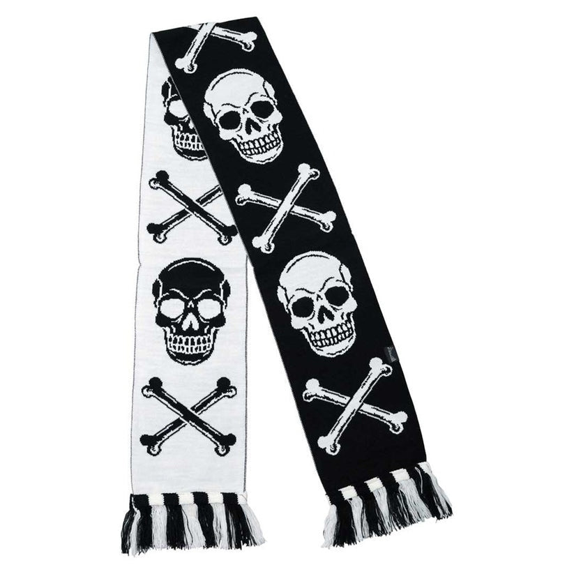 Kreepsville 666 Soft 63" Long Winter Scarf Skull & Crossbones