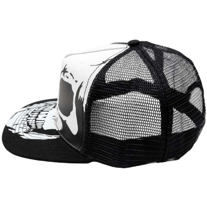 Kreepsville 666 Big White Skull Black Trucker Hat
