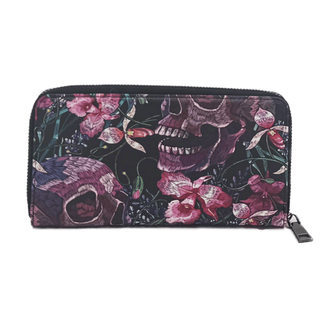 Original Underground Skulls and Flowers Clutch Wallet