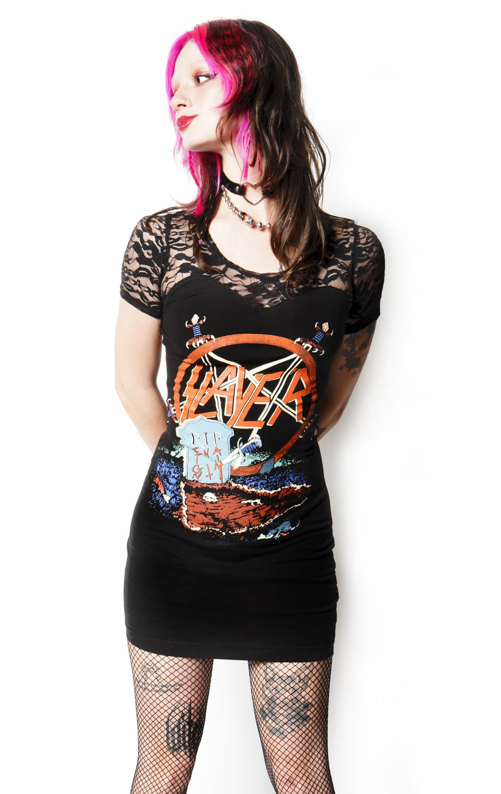 Vera's Eyecandy Slayer Lace Metal Dress
