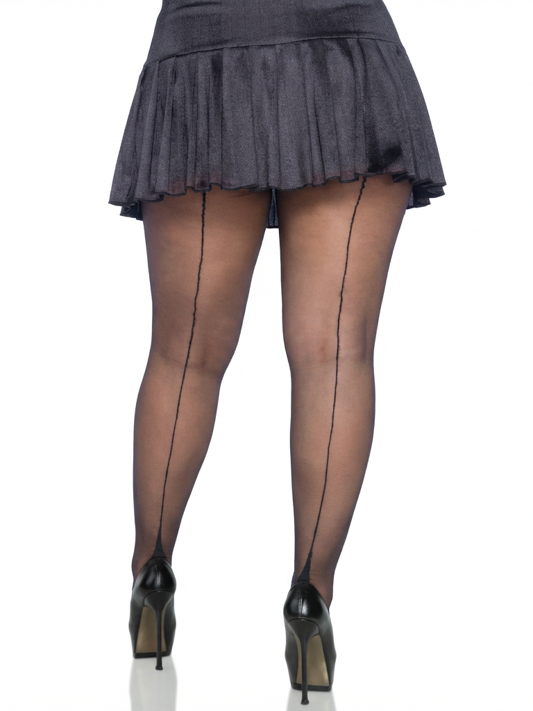 Leg Avenue Nyx Sheer Cuban Heel Tights 2 Sizes