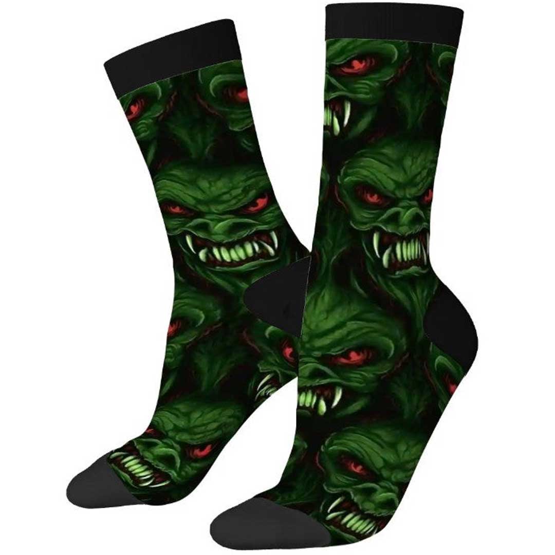 black socks with green goblins
