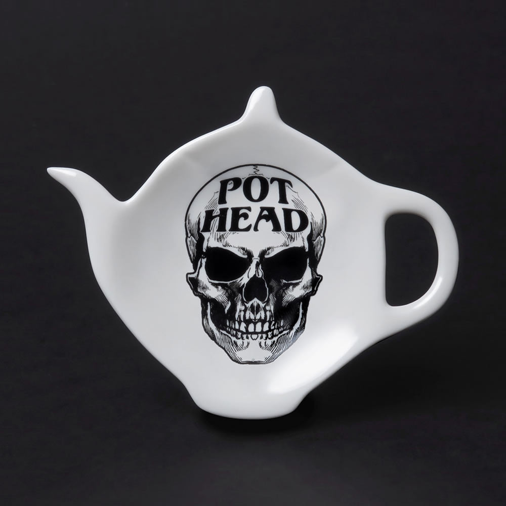Alchemy Gothic Skull Pot Head Tea Spoon Rest SR6