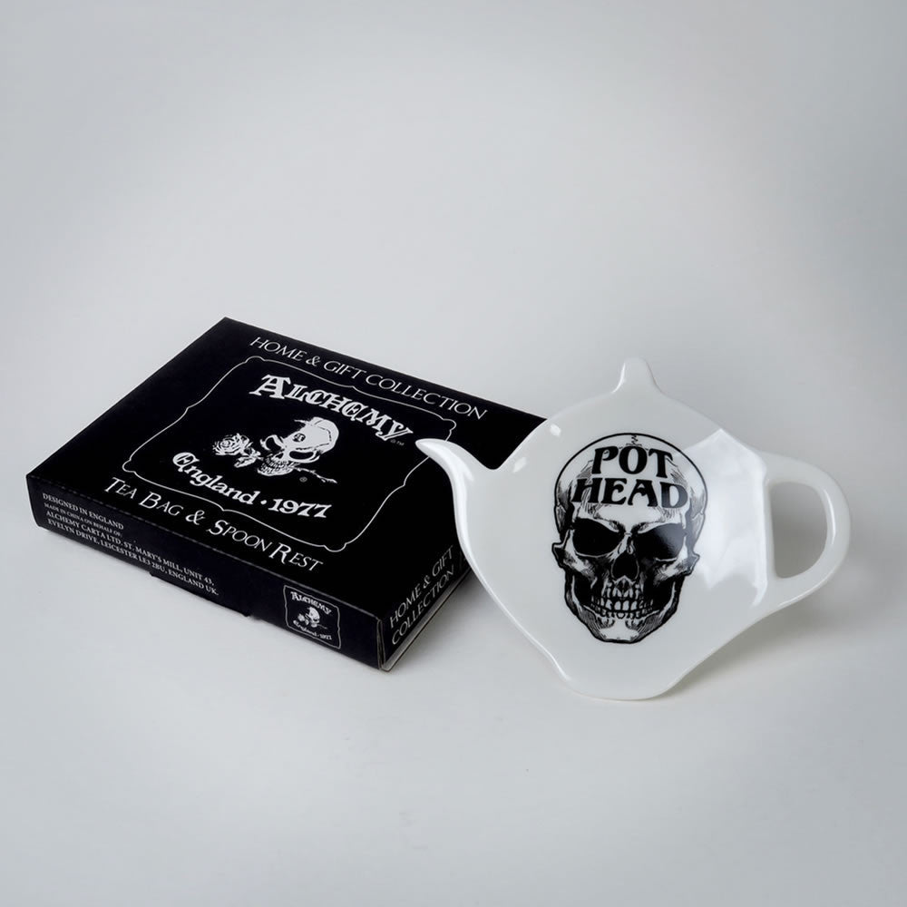 Alchemy Gothic Skull Pot Head Tea Spoon Rest SR6
