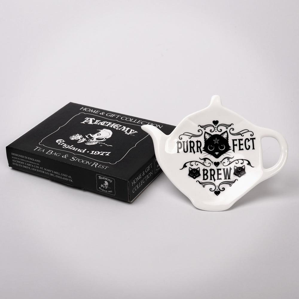 Alchemy Gothic Purrfect Brew Cat Tea Spoon Rest SR7