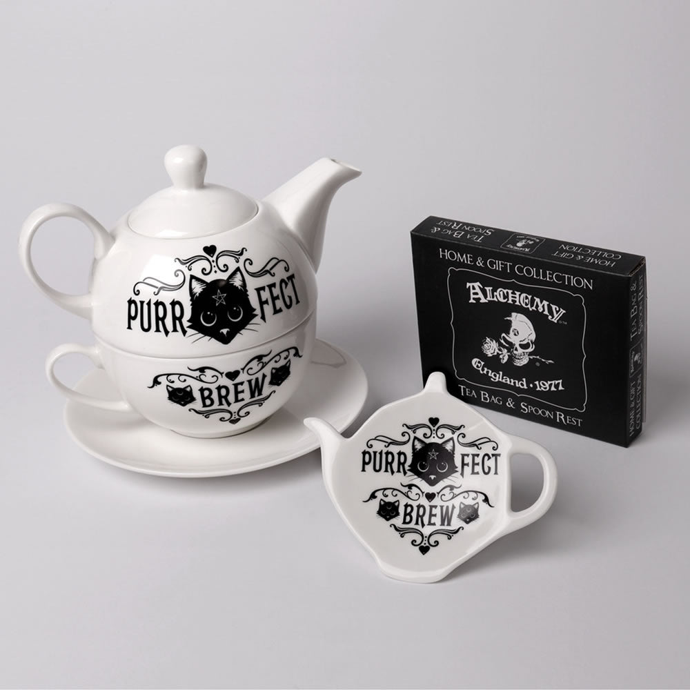 Alchemy Gothic Purrfect Brew Cat Tea Spoon Rest SR7