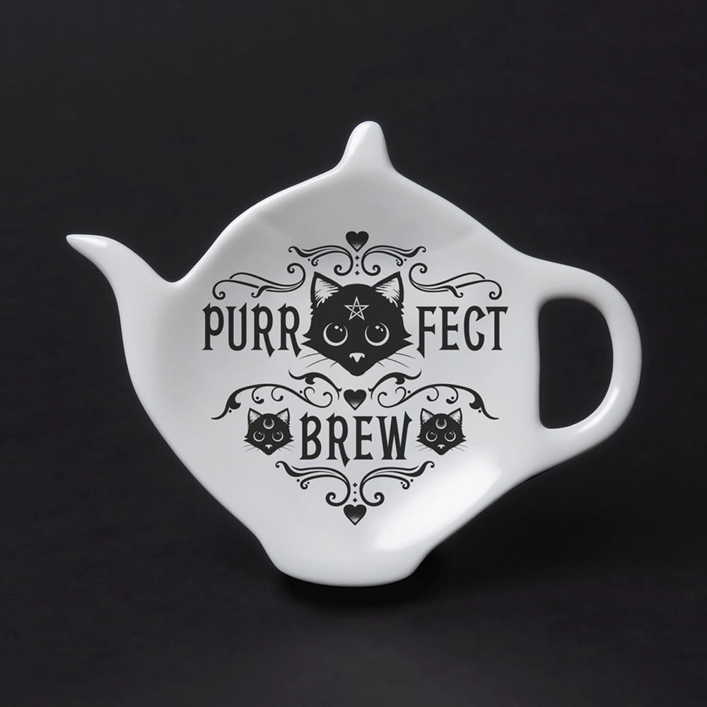 Alchemy Gothic Purrfect Brew Cat Tea Spoon Rest SR7