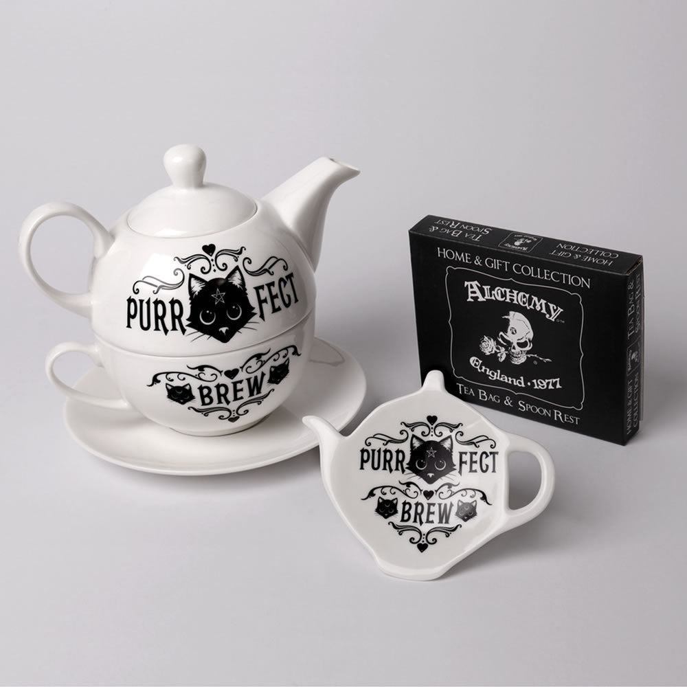 Alchemy Gothic Purrfect Brew Cat Tea Spoon Rest SR7