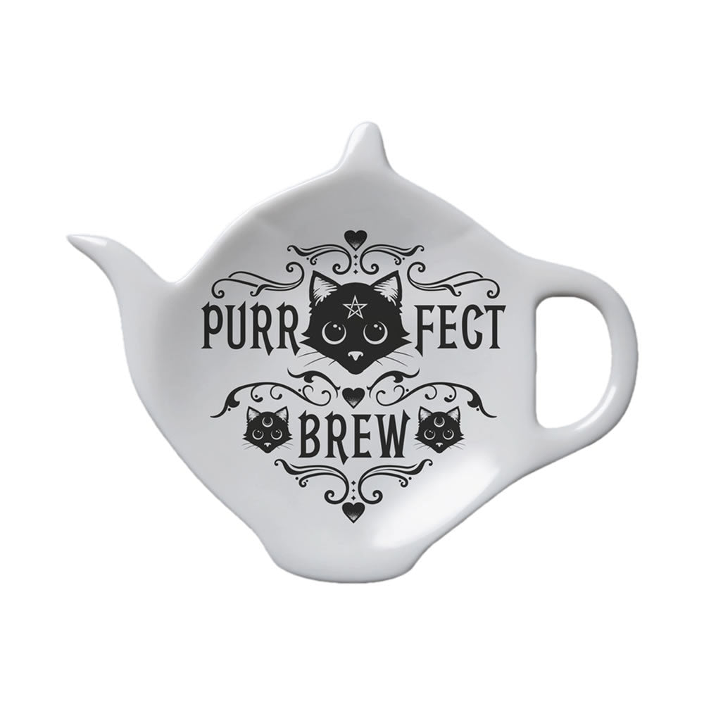 Alchemy Gothic Purrfect Brew Cat Tea Spoon Rest SR7