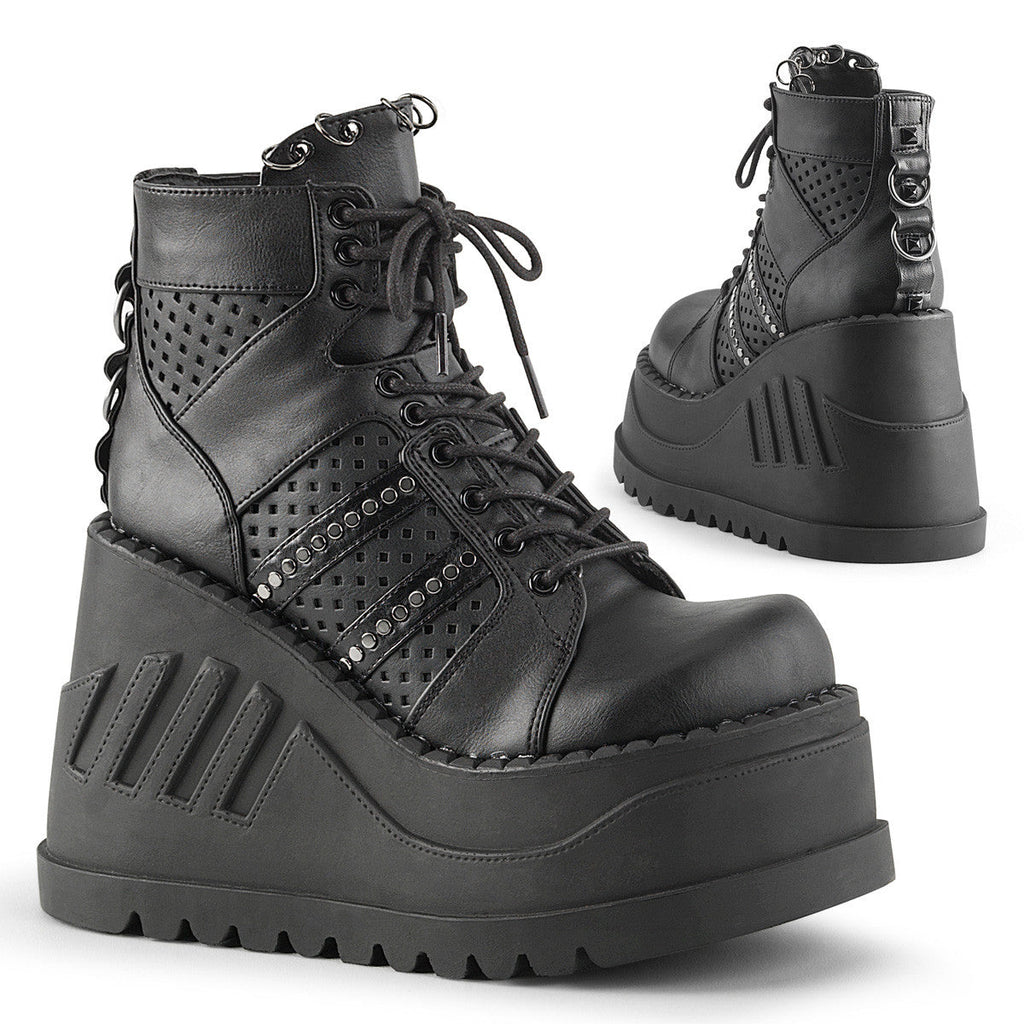 Demonia Stomp 12 Black Vegan Leather
