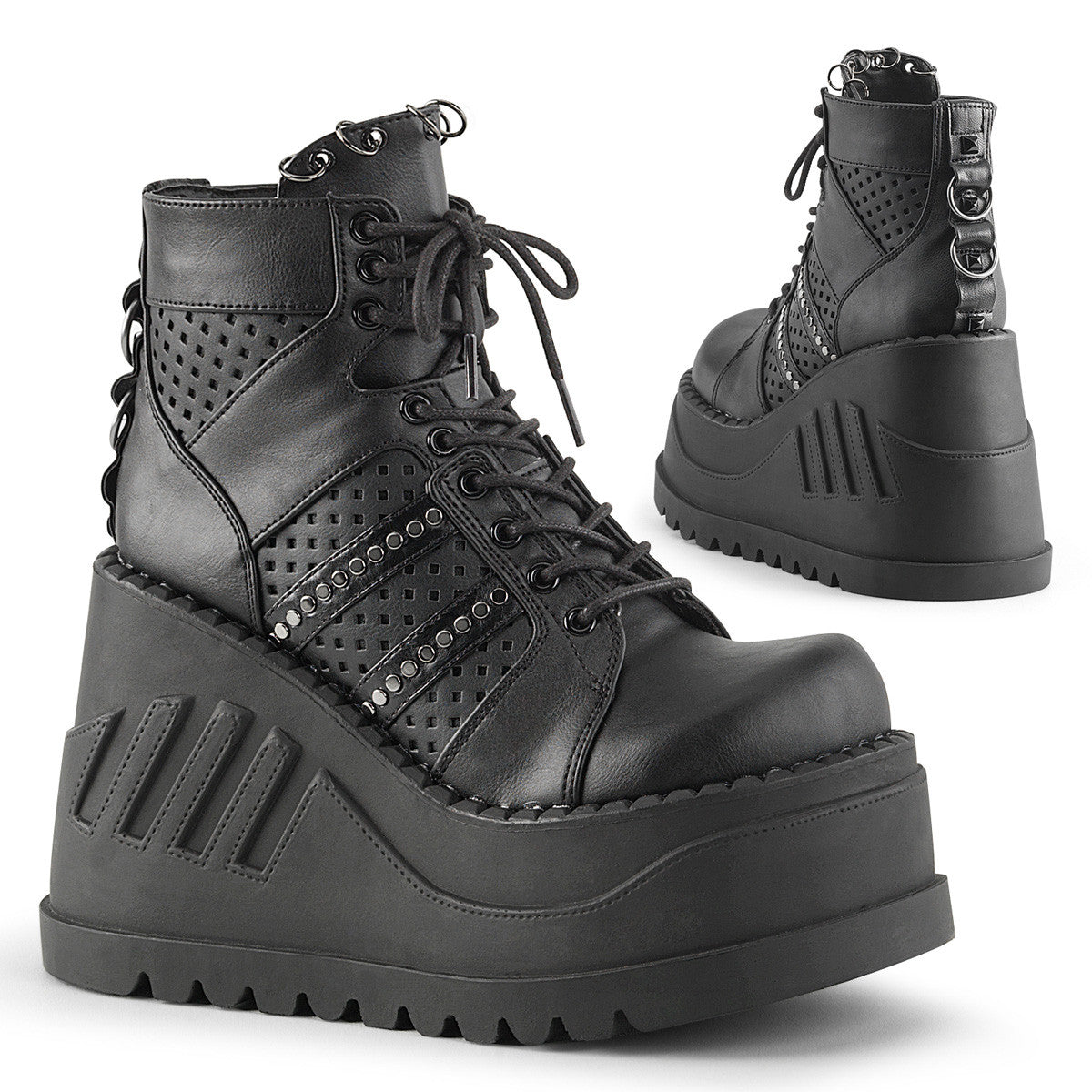 Demonia Stomp 12 Black Vegan Leather