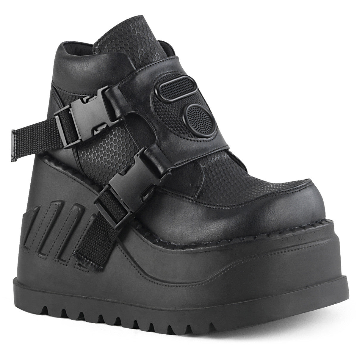 Demonia Stomp 15 Black Vegan Leather