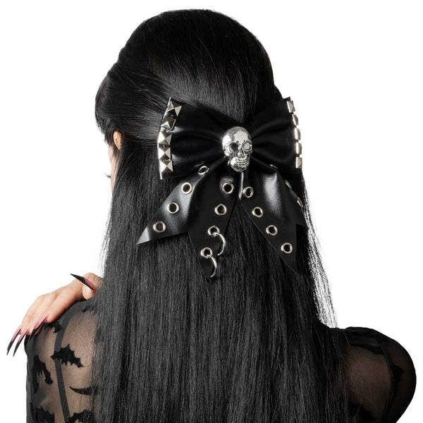 Kreepsville 666 Skull Punk Studded Hair Bow