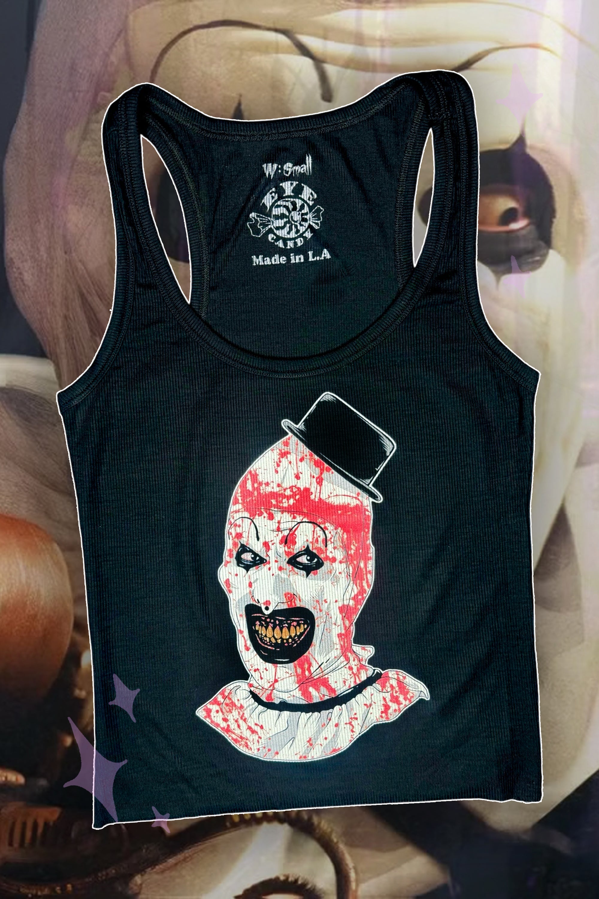 Vera's Eyecandy Art The Clown Ribbed Tank Top