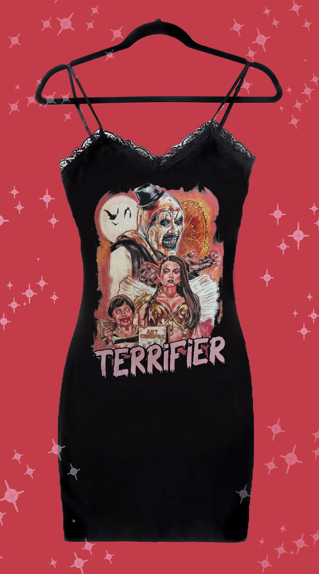 Vera's Eyecandy Art the Clown Crispies Lace Strap Dress