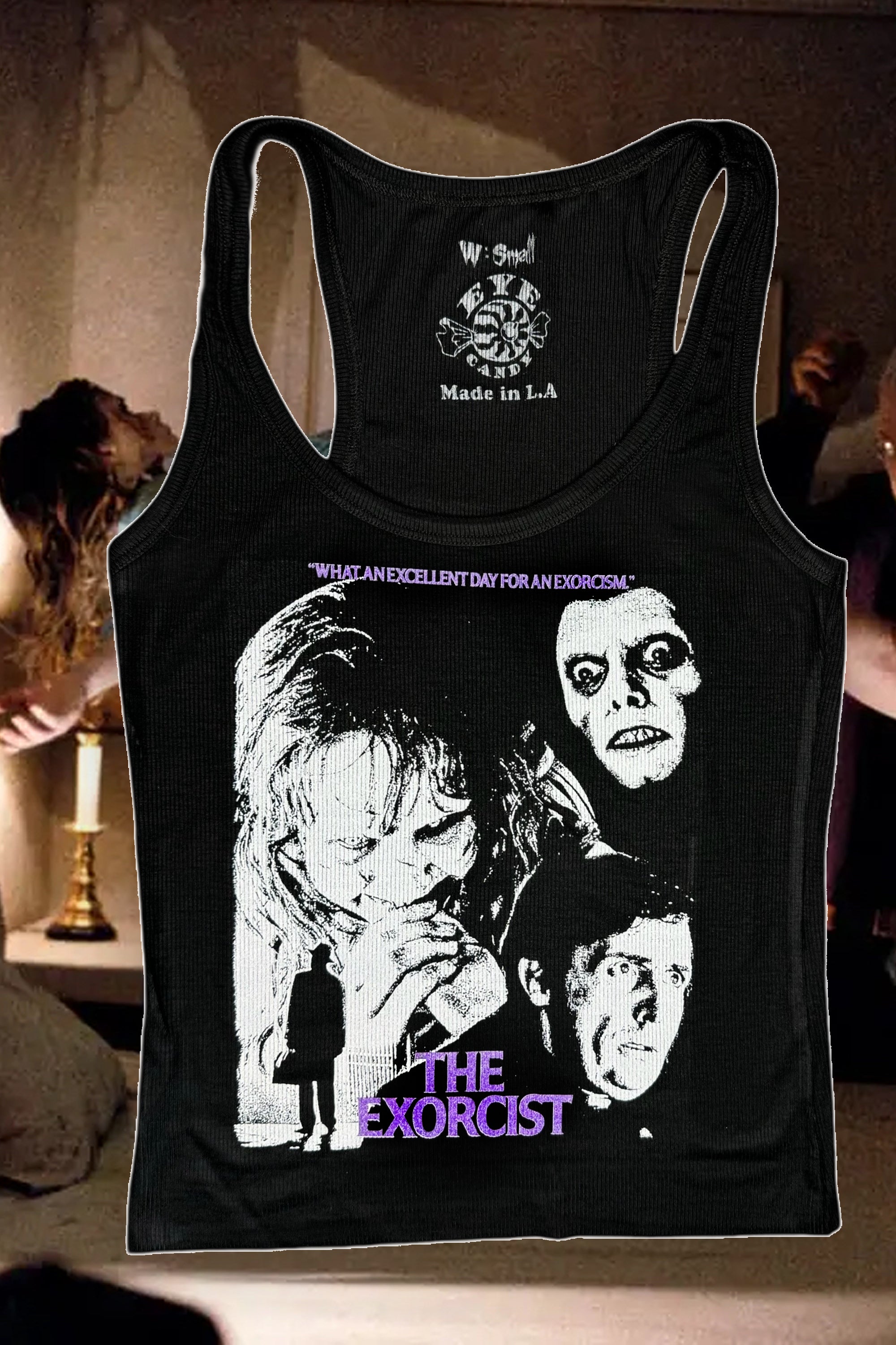 Vera's Eyecandy The Exorcist Ribbed Black Horror Tank Top