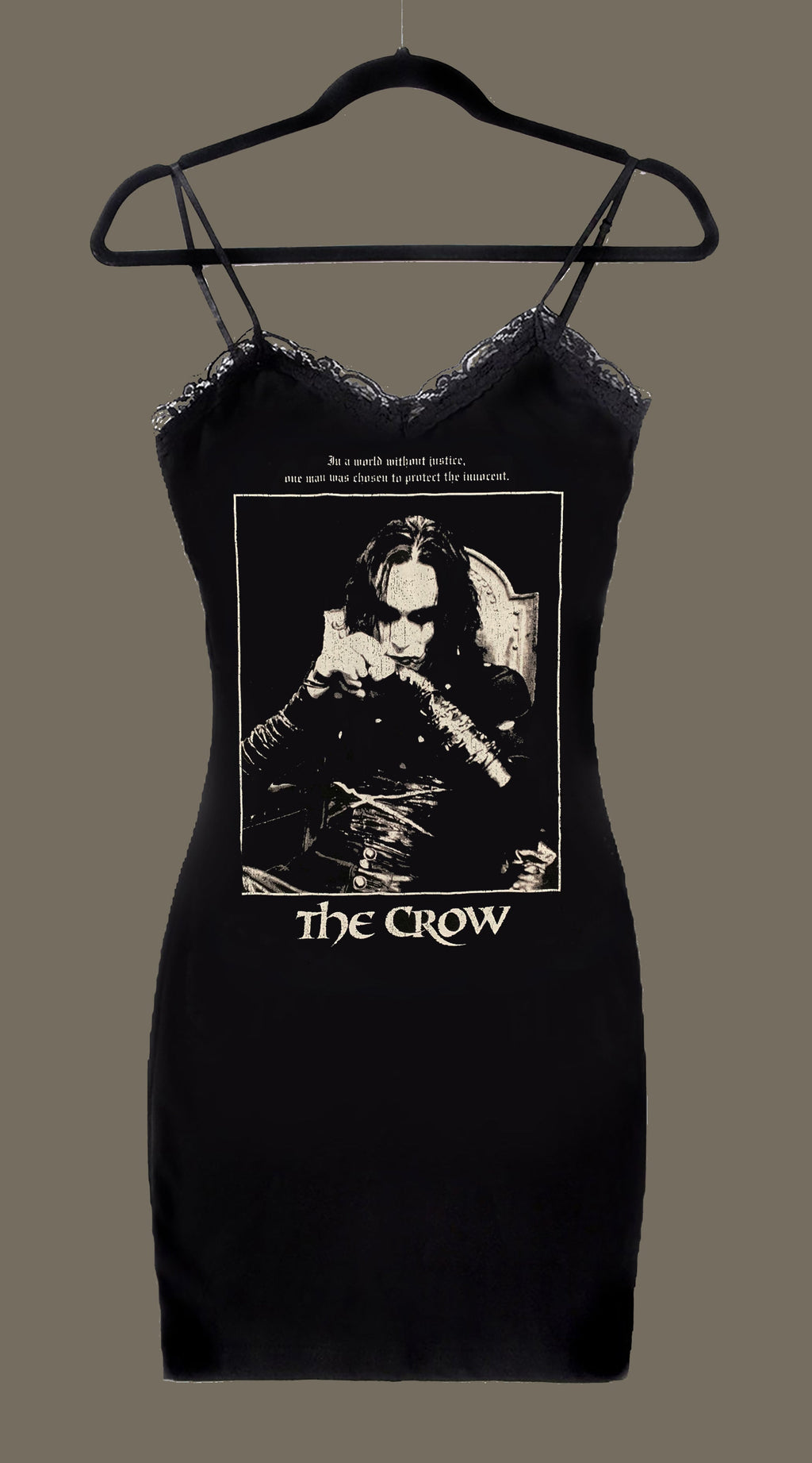 Vera's Eyecandy The Crow Black Lace Strap Dress