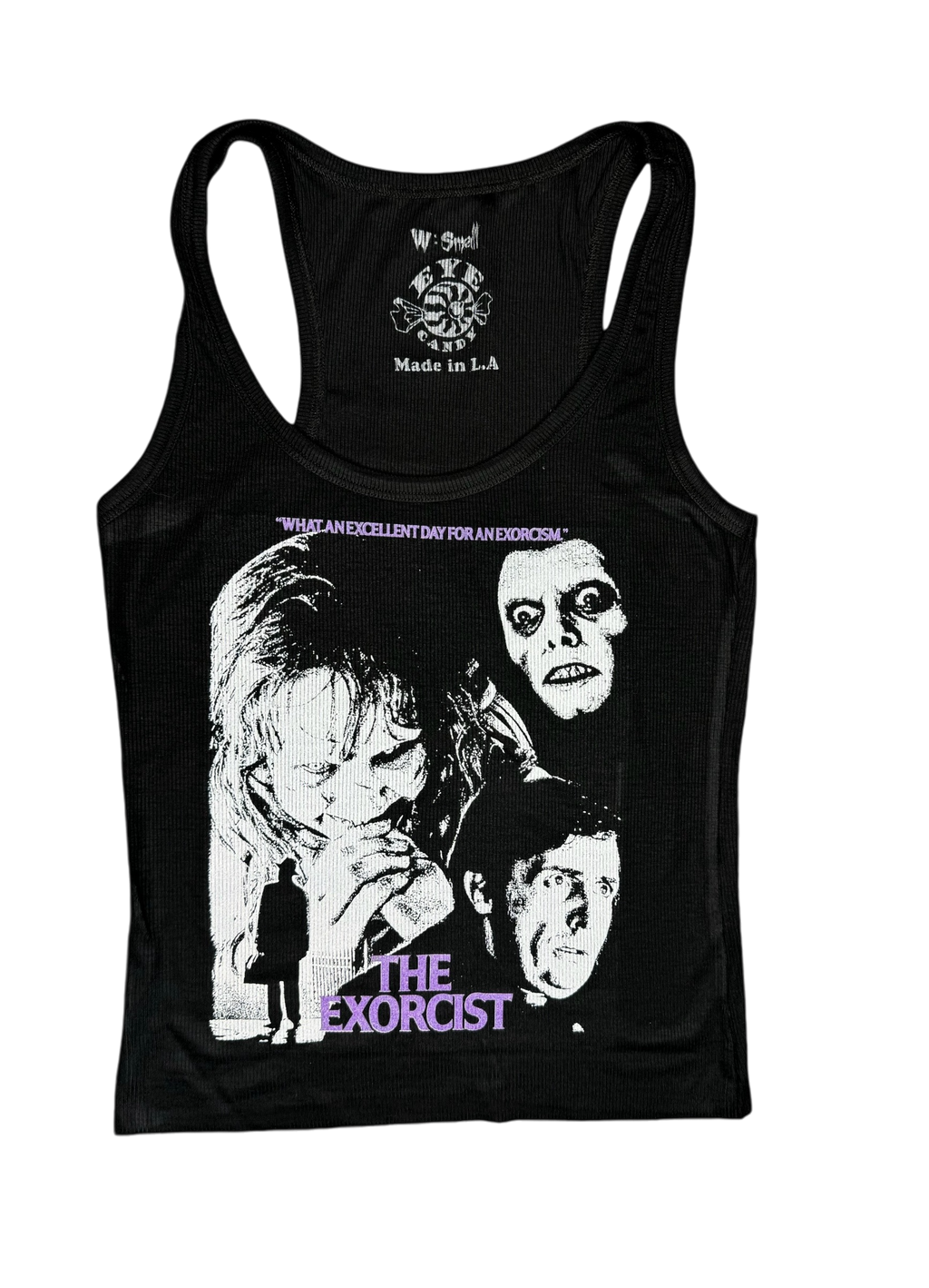 Vera's Eyecandy The Exorcist Ribbed Black Horror Tank Top