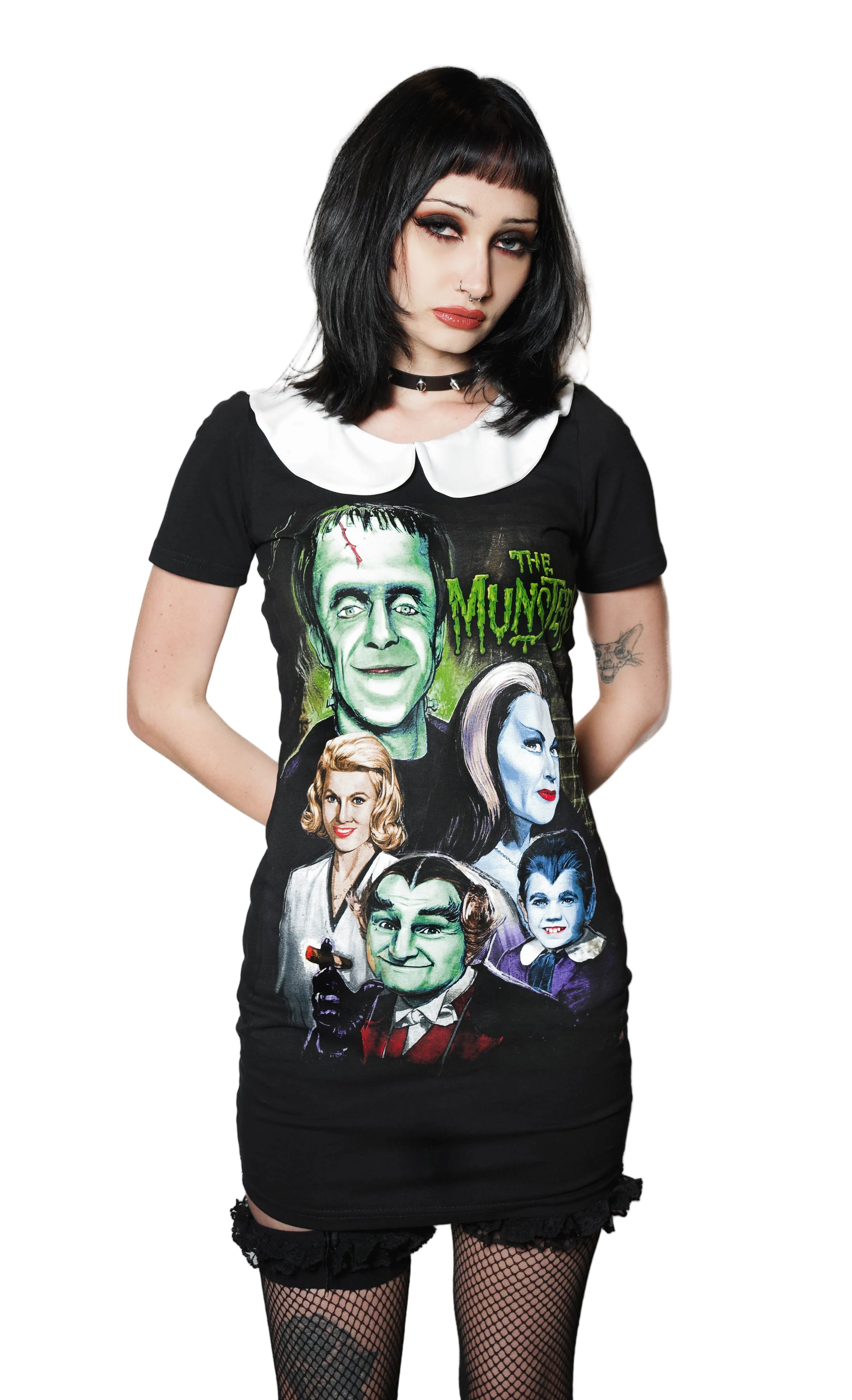 Vera's Eyecandy The Munsters Show Peter Pan Collar Dress