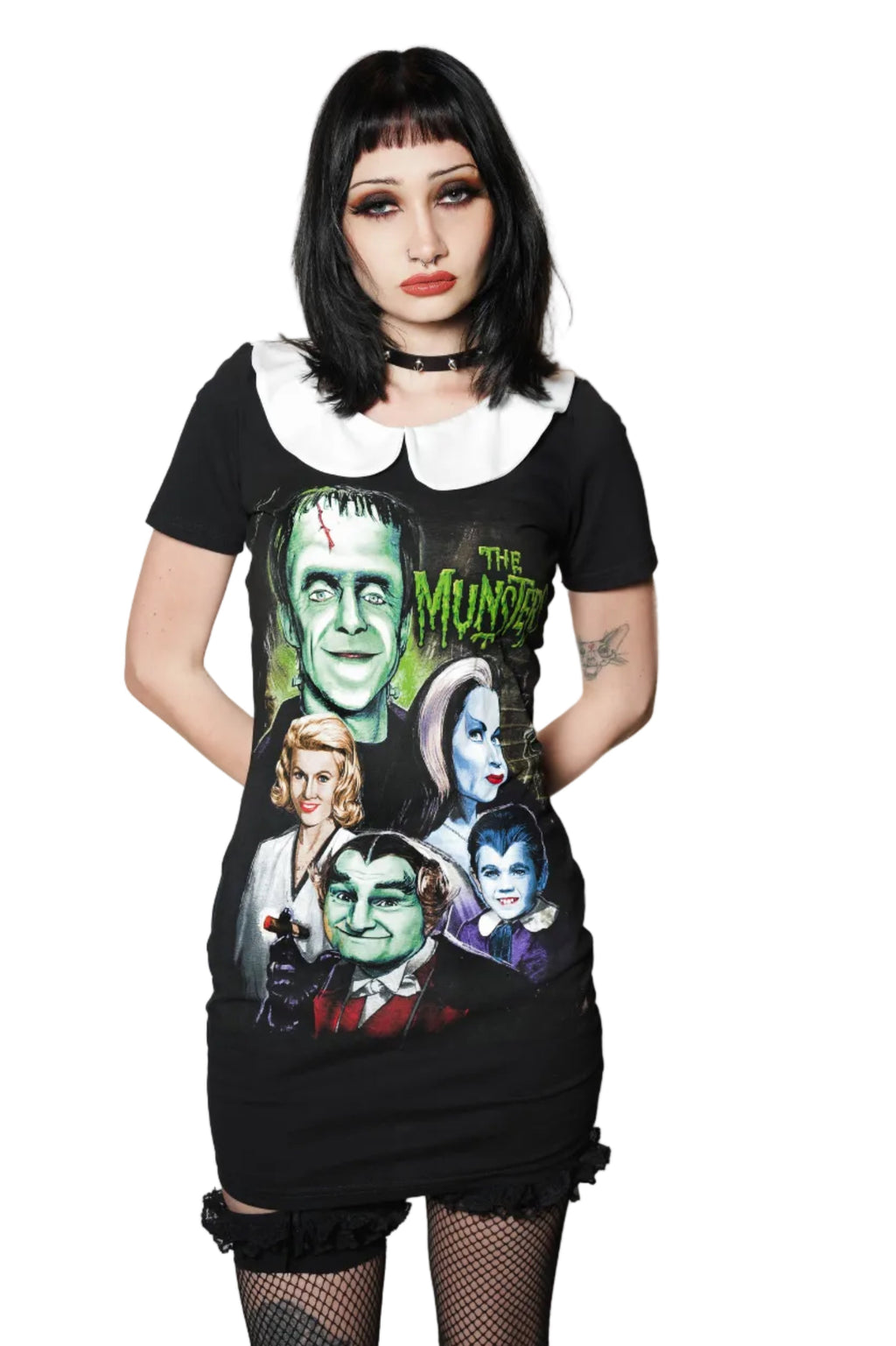 Vera's Eyecandy The Munsters Show Peter Pan Collar Dress