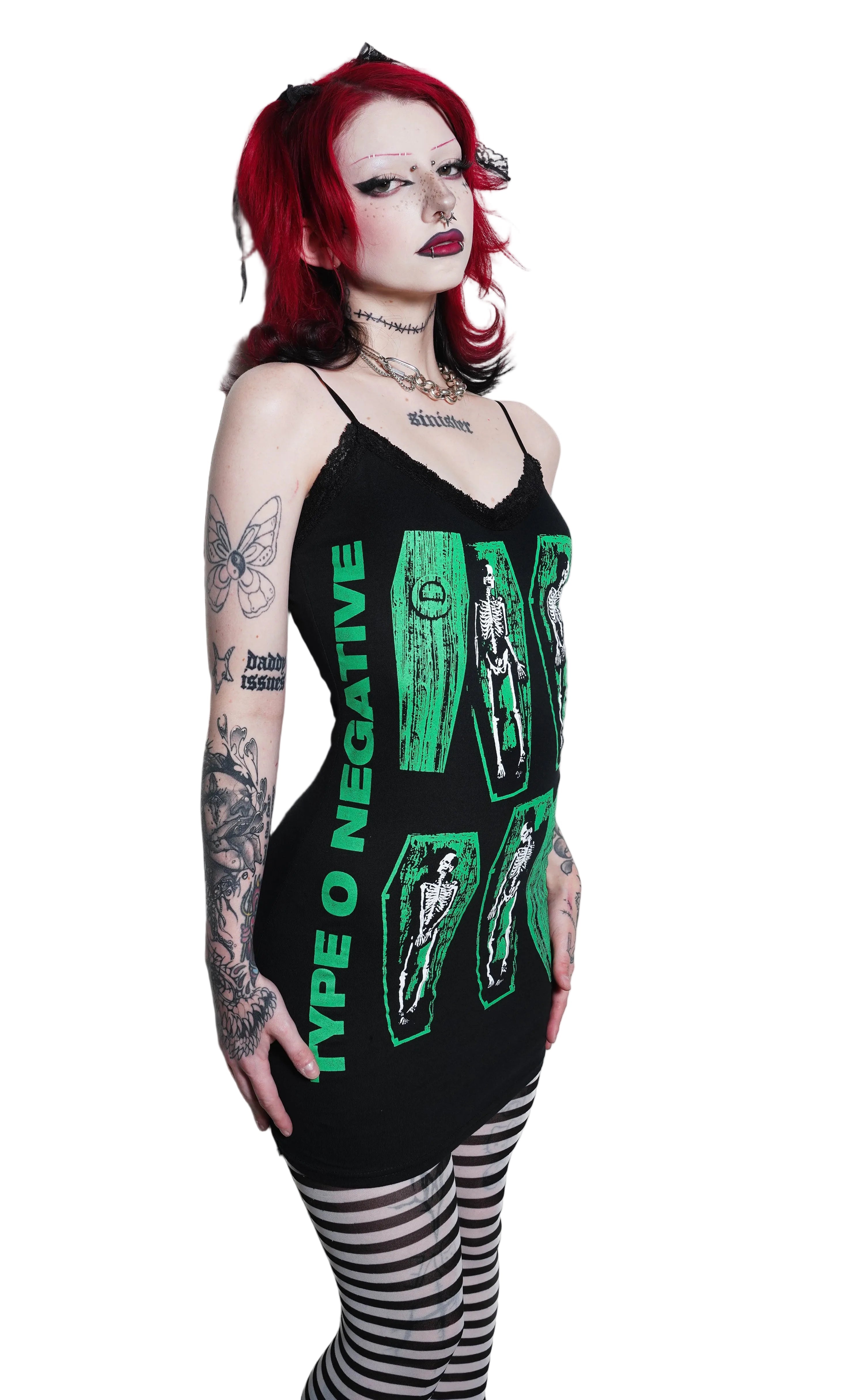 Vera's Eyecandy Type O' Negative Lace Strap Dress