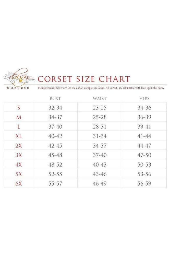 Top Drawer Black Satin Steel Boned Overbust Corset - Daisy Corsets