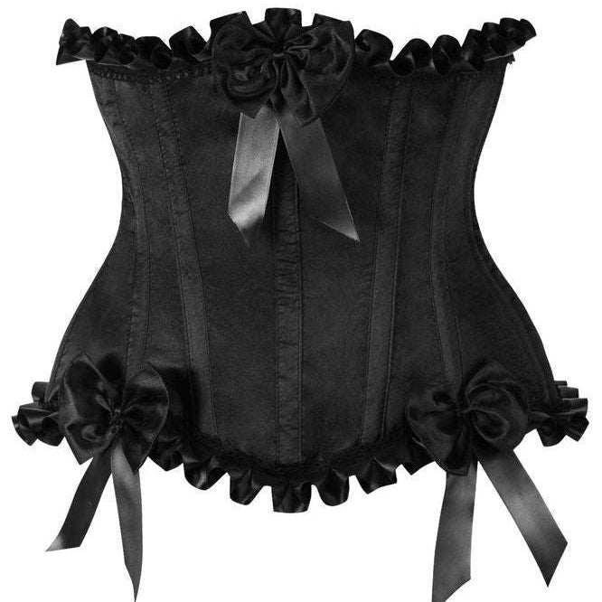 Top Drawer Black Steel Boned Burlesque Underbust Corset Waist Cincher - Daisy Corsets
