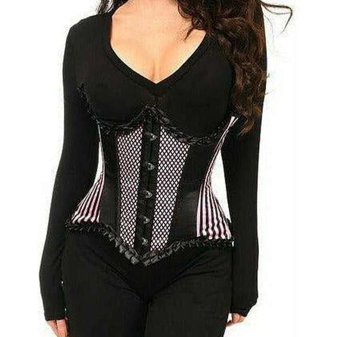 Top Drawer Pink Burlesque Underwire Curvy Cut Waist Cincher Corset - Daisy Corsets